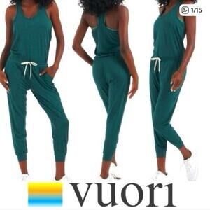 Vuori Lux Jumpsuit Women Size Medium Black Pockets